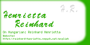 henrietta reinhard business card